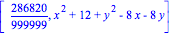[286820/999999, x^2+12+y^2-8*x-8*y]